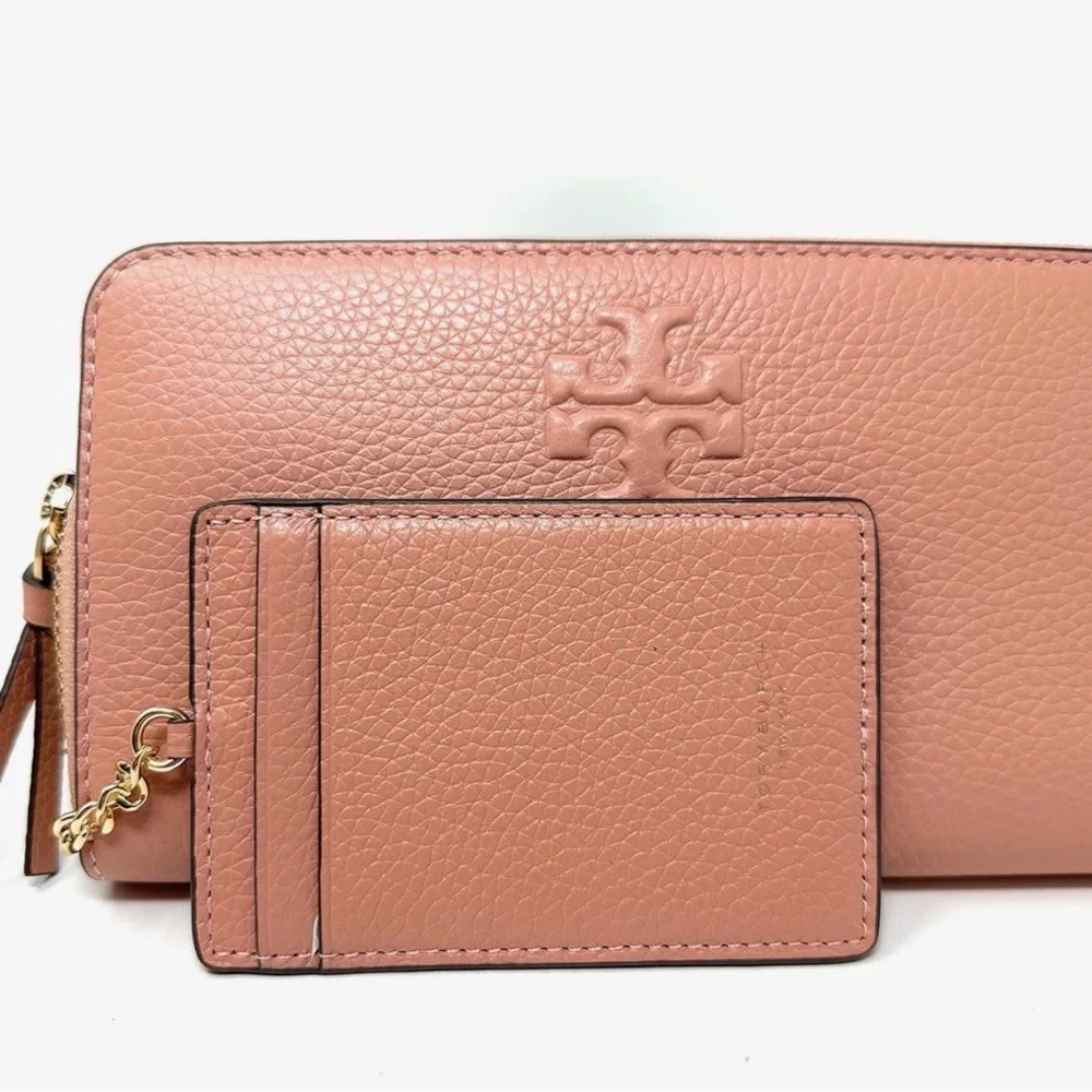 NWT Tory Burch Rose Pink Moon Thea Zip Continental Wallet with Card Holder - Picture 8 of 8